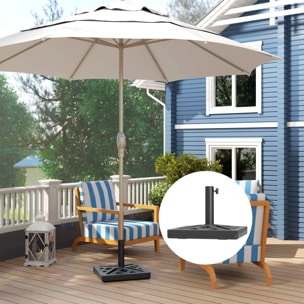 Pied de parasol carré design graphique ajouré dim. 45 x 45 x 33,5 cm poids net 15 Kg HDPE noir