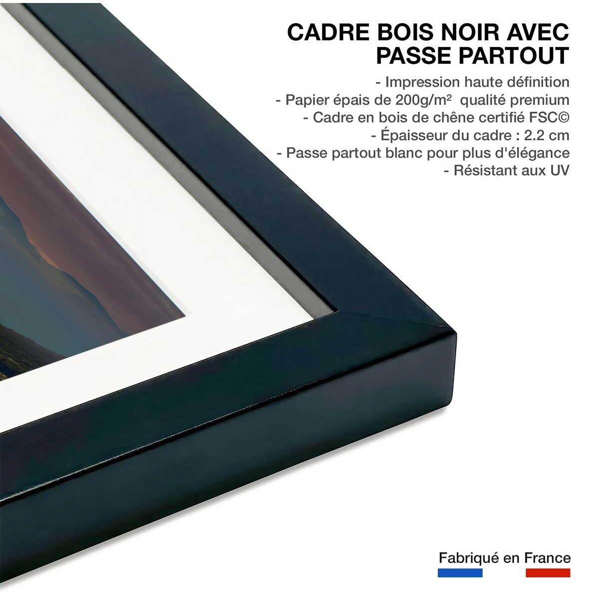 Affiche paysage roadtrip Affiche sous cadre noir