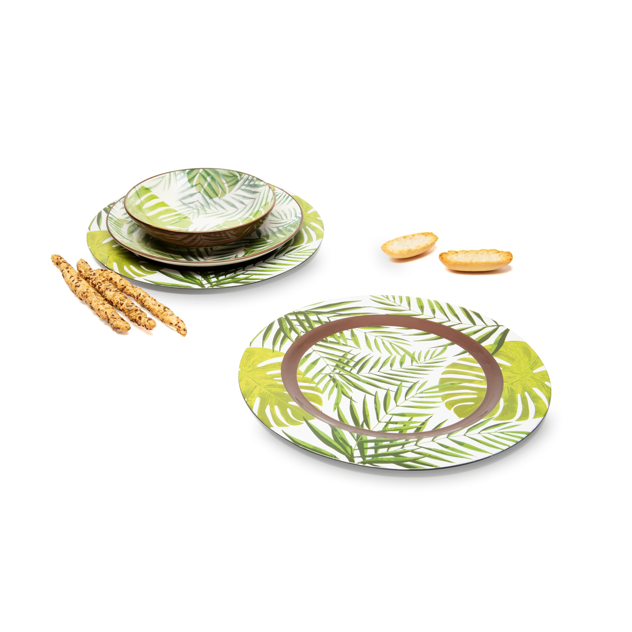Set de 6 assiettes de présentation 33 cm – Excelsa Foliage, Plastique multicolore
