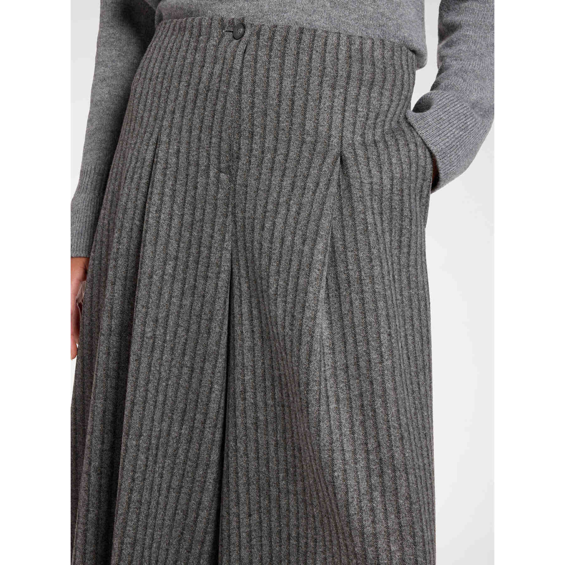 Elena Mirò - Pantalones cropped de rayas jacquard - Gris