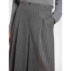 Elena Mirò - Pantalones cropped de rayas jacquard - Gris