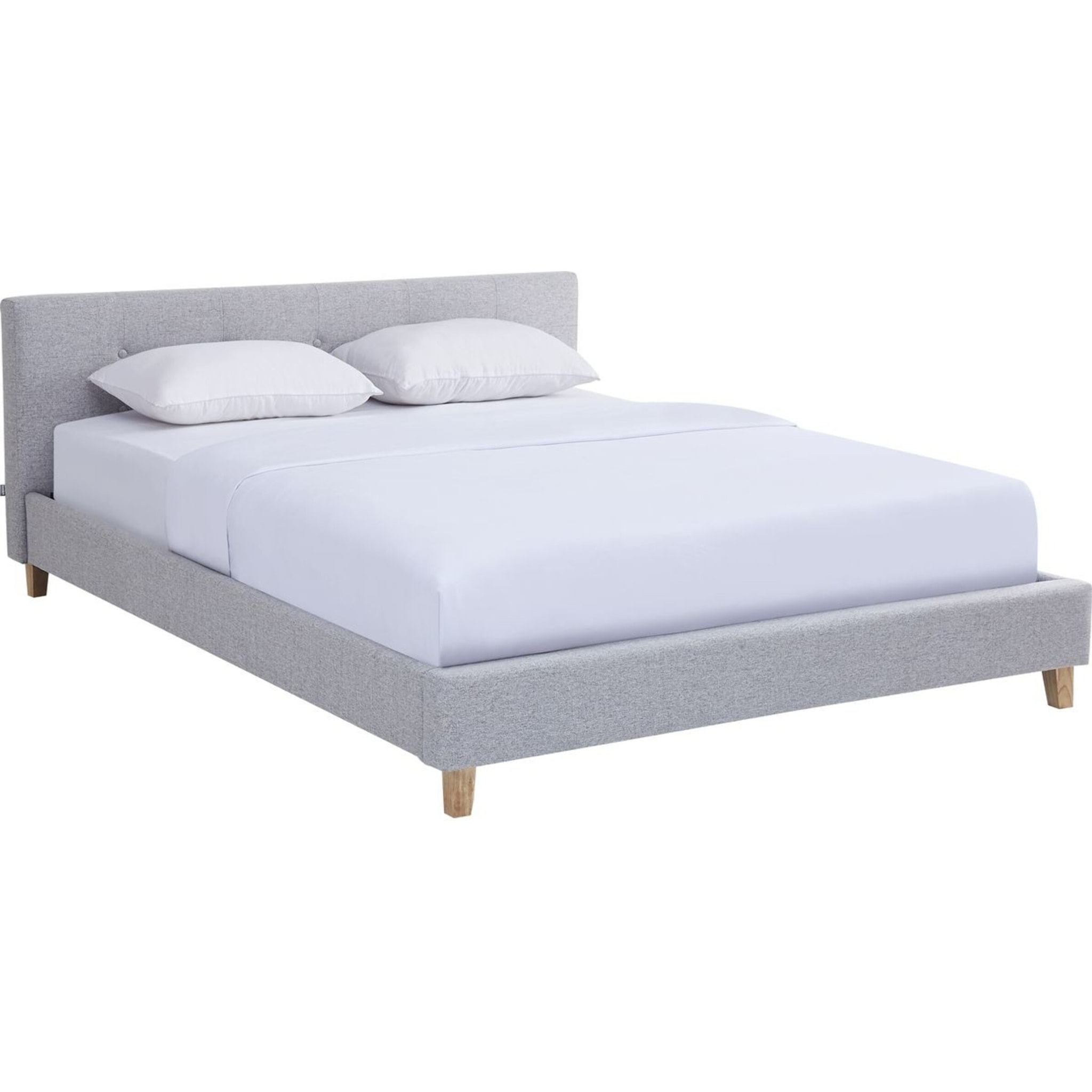 Lit avec tête de lit en tissu - MILO