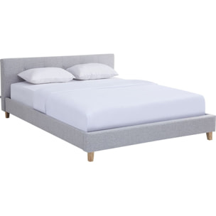 Lit avec tête de lit en tissu - MILO