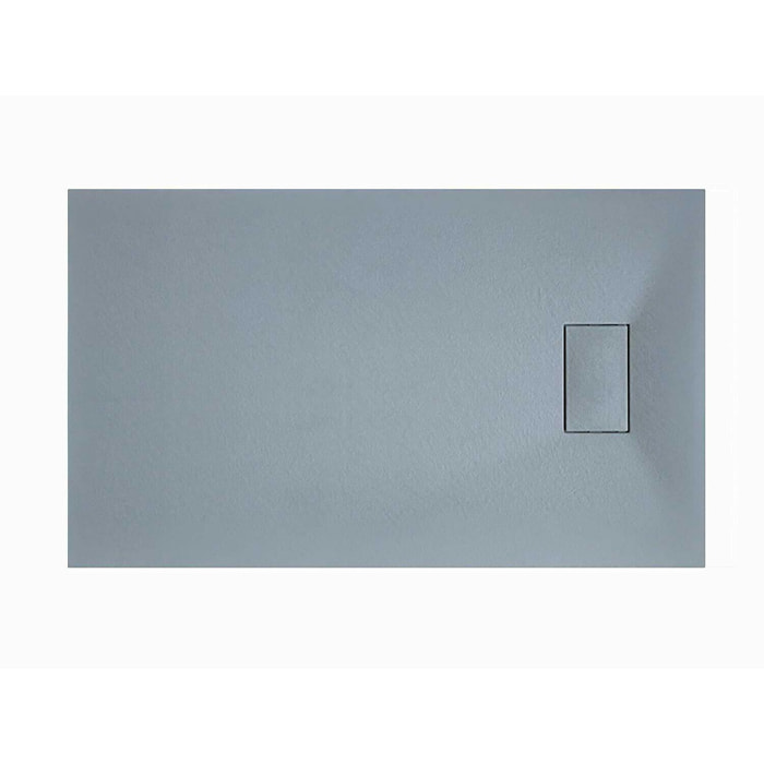 Piatto Doccia Spessore 2.6 Cm In Resina SMC Effetto Pietra Stone Ardesia Antiscivolo Filopavimento Riducibile Con Griglia Copertura 70 x 90 cm Grigio