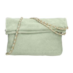 Borsa a spalla da donna Made in Italy - Modello Celeste Elite - Pelle scamosciata - 32.0 x 34.0 x 6.0 cm