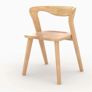 Chaise en bois d'hévéa clair - Vega