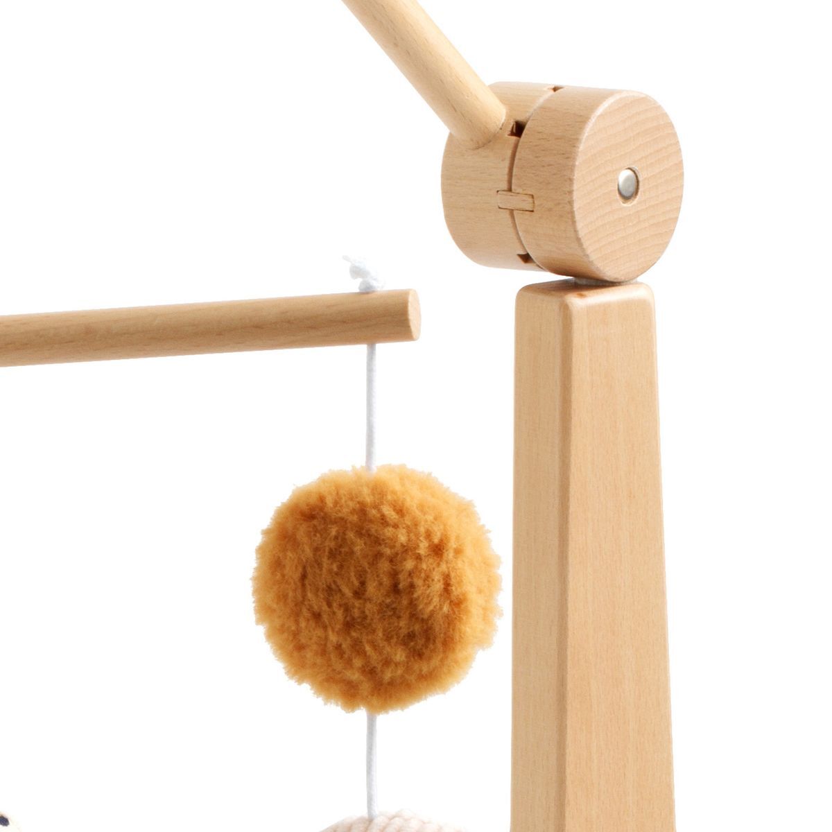 Mobile musical bébé en bois avec 4 jouets