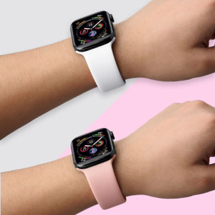 Bracelet IBROZ Apple Watch SoftTouch 40/41mm blanc+rose