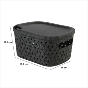 Panier "Tressy" en plastique noir 2,3L