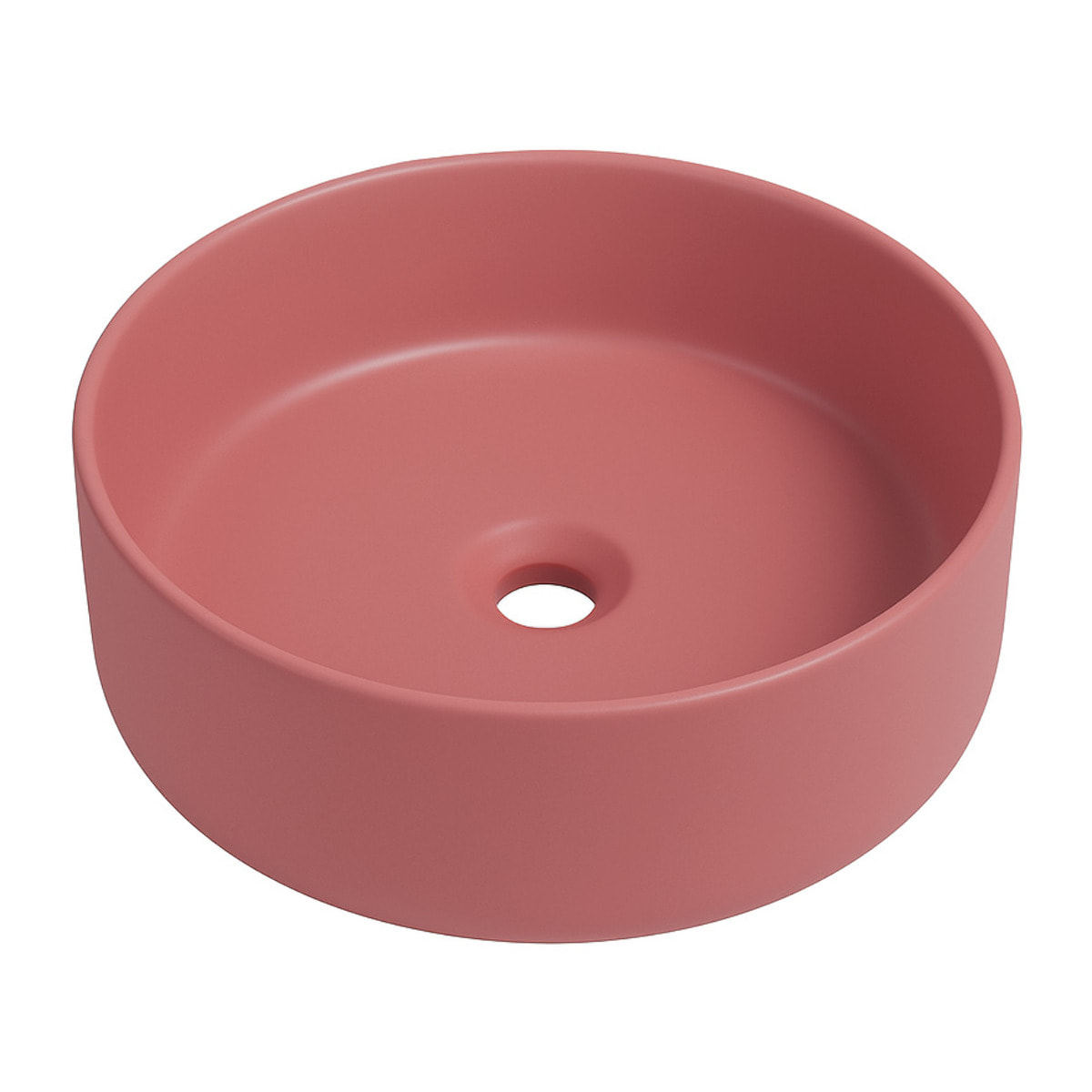 Vasque à poser ronde 36 cm hauteur 12,5 cm sans trop-plein rose mat PixL (CEPX3636PM)