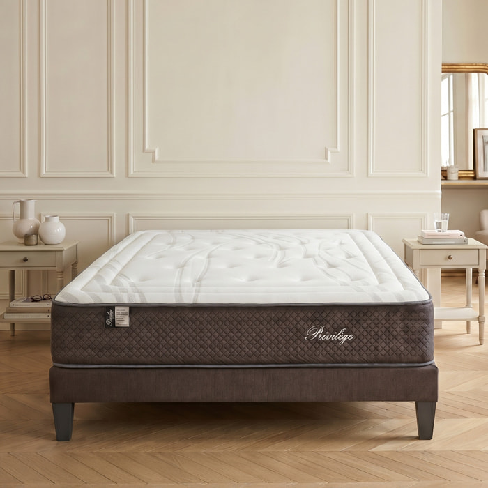 Matelas Hybride Privilège, soutien ferme, 30 cm, Mémoire de Forme Haute Densité & Ressorts Ensachés