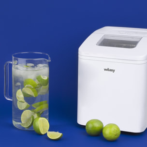 WEASY IGLOO8 - Máquina Para Hacer Hielo, Blanca, Control Electronico, Tapa Transparente, Ciclo Produccion 9min, 120W.