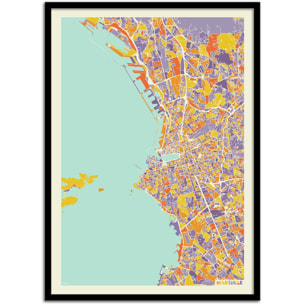 Affiche - Marseille Rainbow map - Muzungu