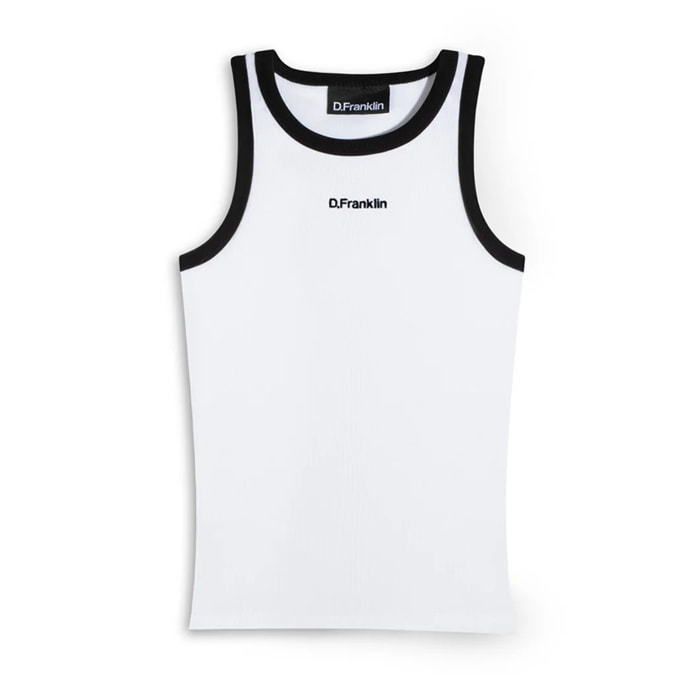 Camiseta de Tirantes Rib Tank Blanco / Negro D.Franklin