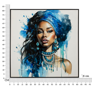 DIPINTO SU TELA LACCATO ALTEA -A- C/CORNICE CM 82X4X82