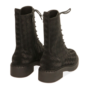 Botas militares de microfibra nubuck negro