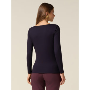 Oltre - Camiseta de viscosa con drapeado - Azul