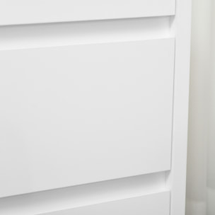 Cómoda 4 Cajones, Cómoda Dormitorio sin Tiradores, Cajonera para Salón, Oficina, Estilo Moderno, 70x37x75 cm, Blanco