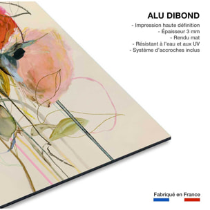 Tableau peinture fleurs bouquet de feu et d'or  Tableau alu Dibond