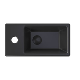 Brevis Lave-mains suspendu avec trou pour robinetterie à gauche, 40,5x20,5x10,5cm, noir (SATBRE4020SLBKM)
