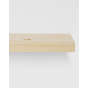 Pack 3 étagères flottantes en bois massif ton naturel en différentes tailles