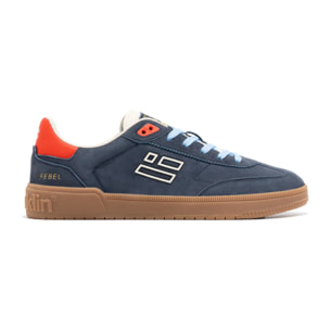 Zapatillas Bajas Piel de  Serraje Rebel Basic Flag Azul Marino D.Franklin