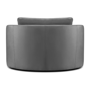 Fauteuil pivotant "Adam" en velours gris foncé