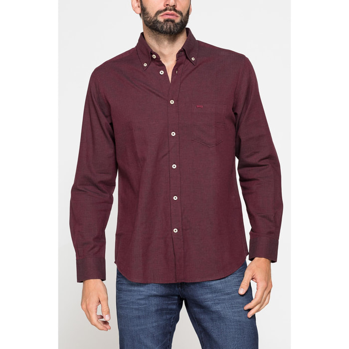 CAMICIA DI FLANELLA IN COLORI TINTA UNITA CON TASCHINO