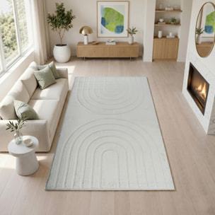 Tapis salon, faux uni sobre, texture en relief