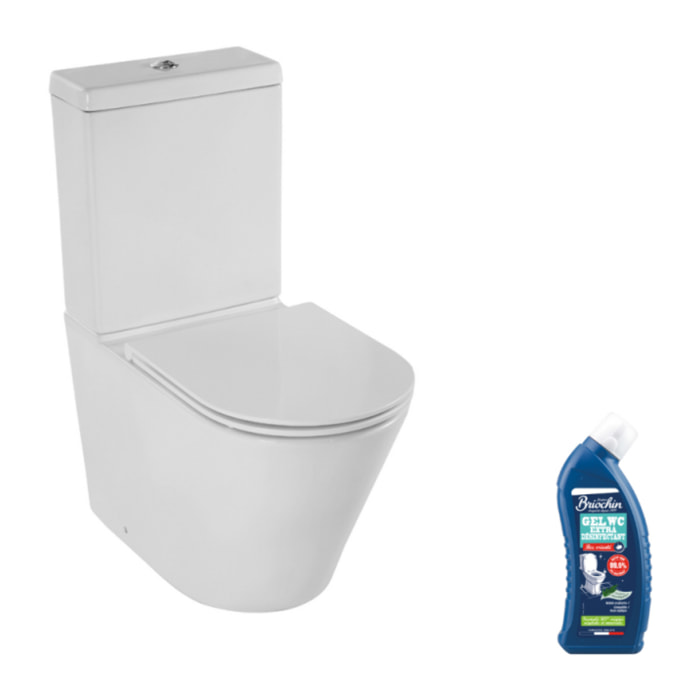 WC au sol sans bride Rodin+ sortie vario avec abattant avec nettoyant