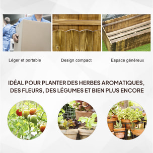 Jardinière surélevée bois pour herbes aromatiques et légumes carbonisé