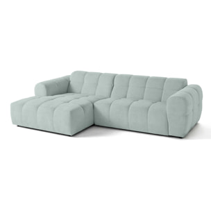 Ray - canapé d'angle gauche - 4 places - en tissu texturé - Bleu