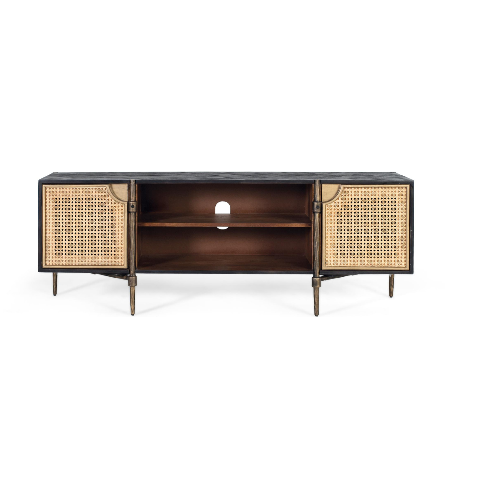 Mueble TV de Madera de Mango 150 Cm Estilo Contemporáneo Artesanal