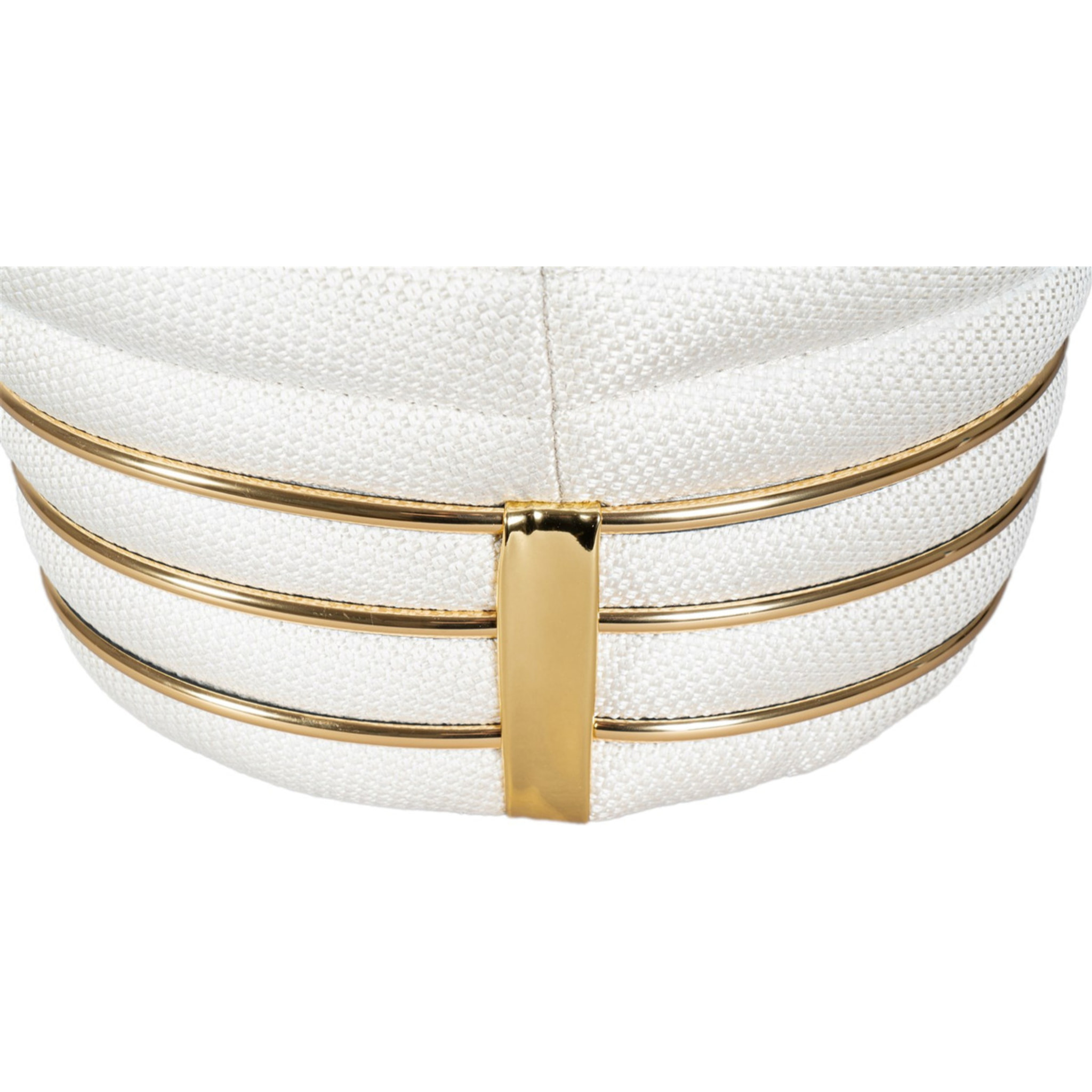 Pouf Doric 345 in tessuto avorio e oro