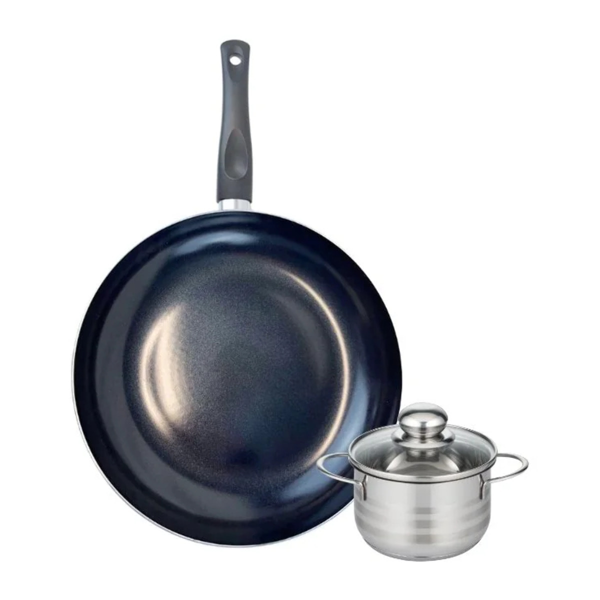 Ensemble de 1 Poêle de cuisson 28 cm et 1 faitout 12 cm Elo Prima Brillant