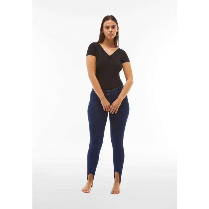 Jeggings push up WR.UP® vita regular con ghette sul fondo