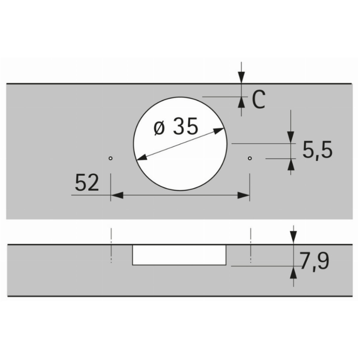 Charnière Sensys 8646i TH52 110° B12.5 Vis UE50 HETTICH - 9094270