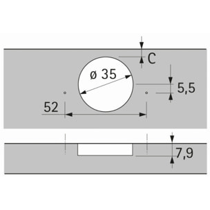 Charnière Sensys 8646i TH52 110° B12.5 Vis UE50 HETTICH - 9094270