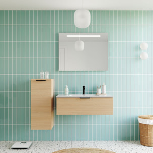Ensemble vasque intégrée 1 tiroir + miroir - SOHO