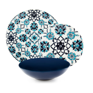 Service de table 18 pièces Excelsa – Topkapi, Porcelaine Bleu