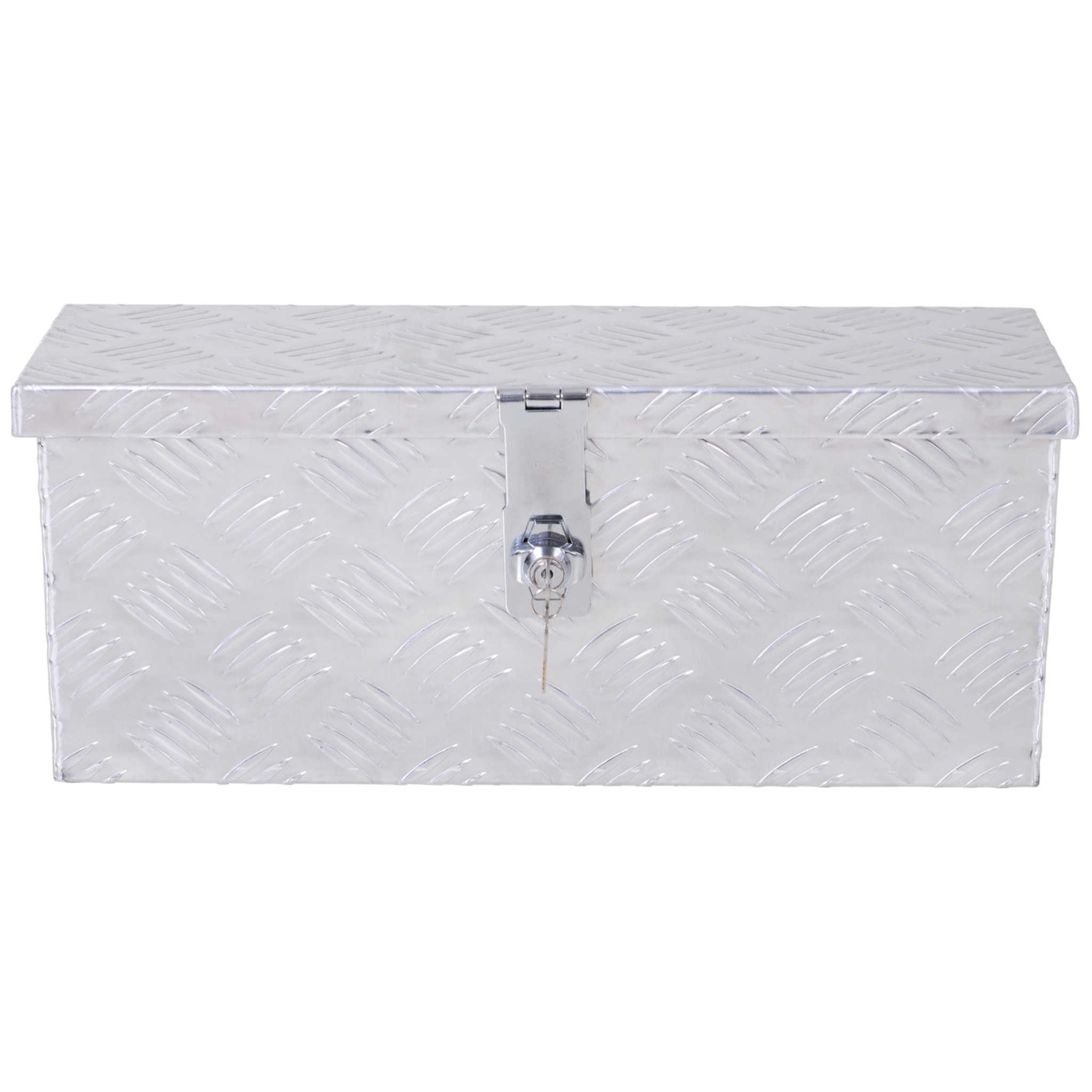 HOMCOM Boite de rangement - boîte à outils en aluminium - caisse à outil alu. verrouillage clé dim. 50L x 15,5l x 20,5H cm