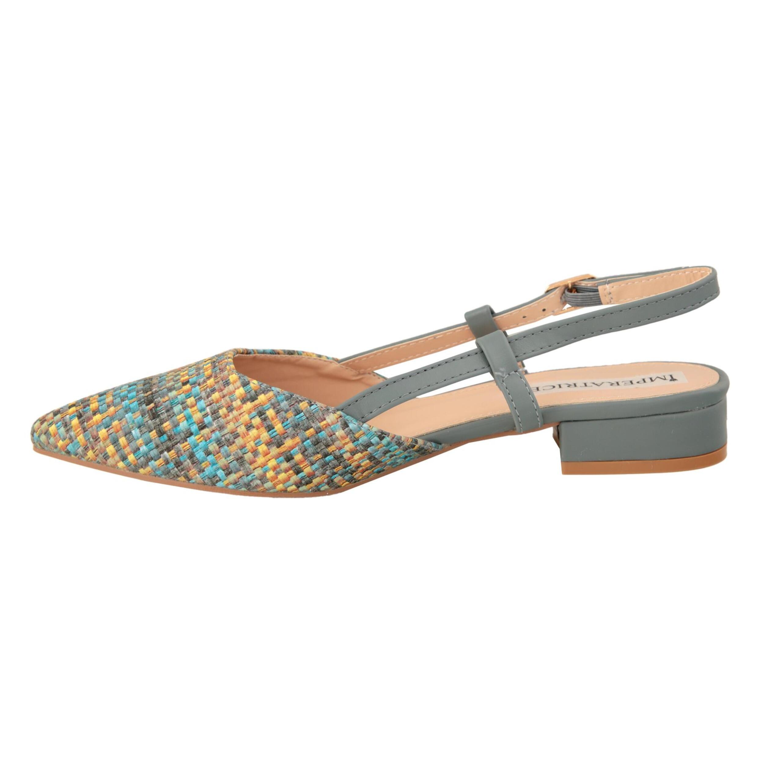 Ballerine slingback in tessuto multicolore