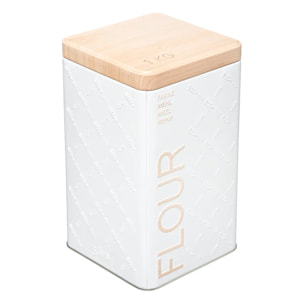 Boîte à farine 1kg métal "Scandinave Nature" blanc