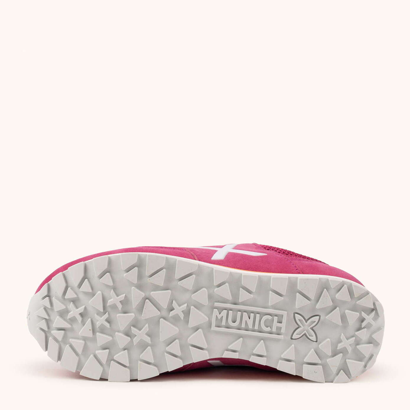 MUNICH DASH KID VCO 2.0 177 Zapatilla Retro Running Infantil Fucsia con Cierre de Velcro y Detalles Blancos y Naranjas