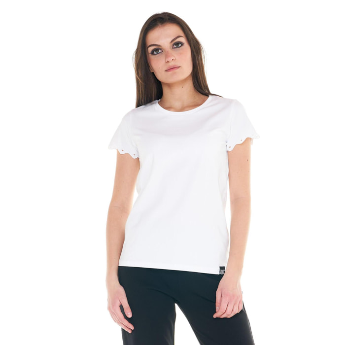 Camiseta mujer blanca y negra