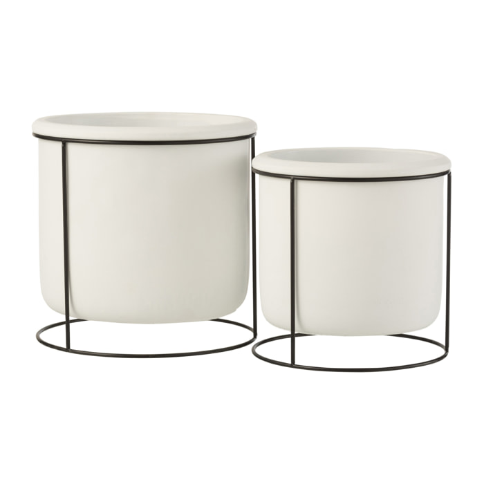 J-Line cache-pot suspendu - ciment - blanc - large - Ø 20 cm