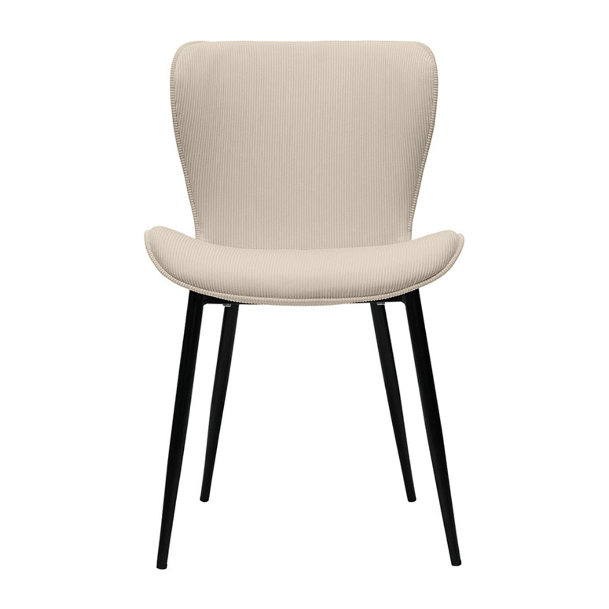 Chaises design en tissu velours côtelé beige et métal noir (lot de 2) ADDICT