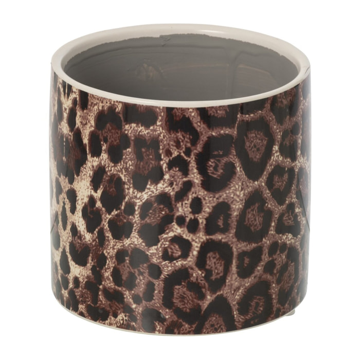 J-Line cache-pot Leopard - céramique - marron/noir - medium