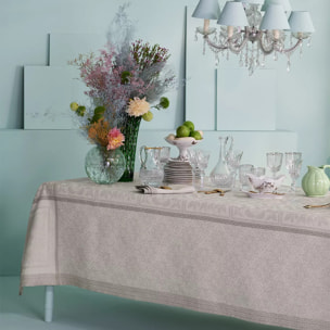 Serviette pur lin motif jacquard beige Harmonie beige