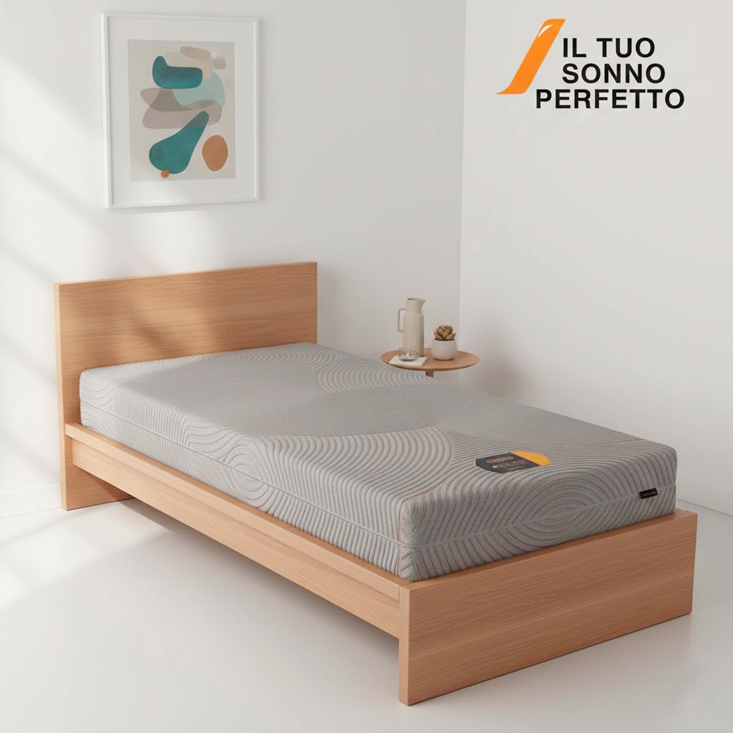Materasso Singolo Memory Foam Double Face H3/H4 Ergonomico Medio Rigido Sfoderabile Traspirante Con Supporto Ortopedico 80 x 190 x 23 Cm Grigio